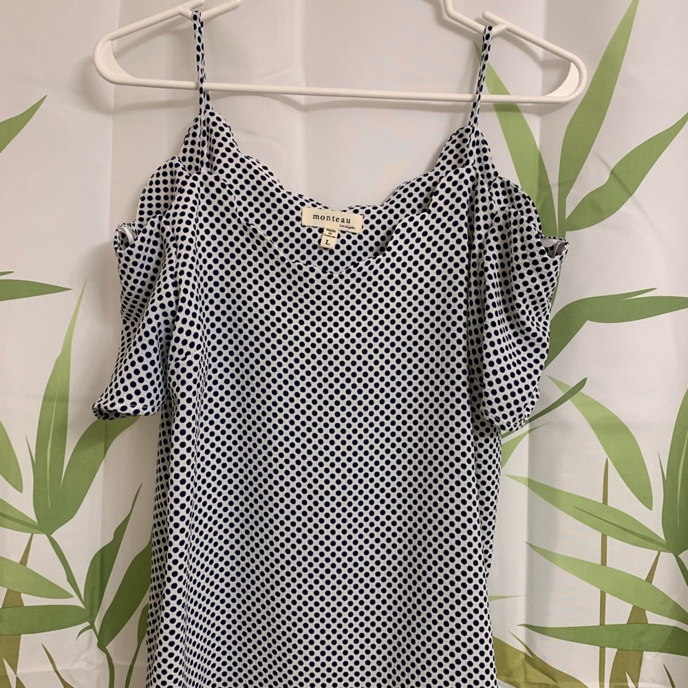 Polka dot off shoulder blouse